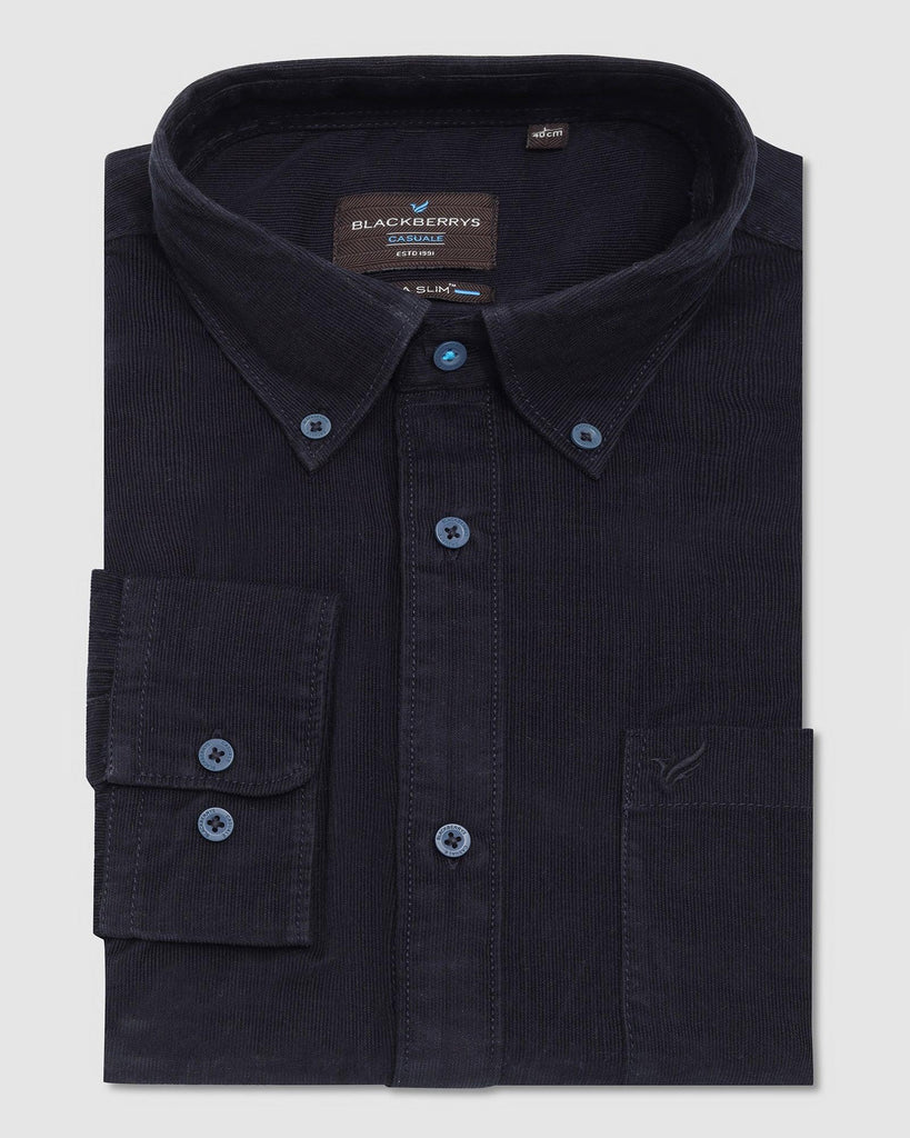 Casual Navy Solid Shirt - Jenga