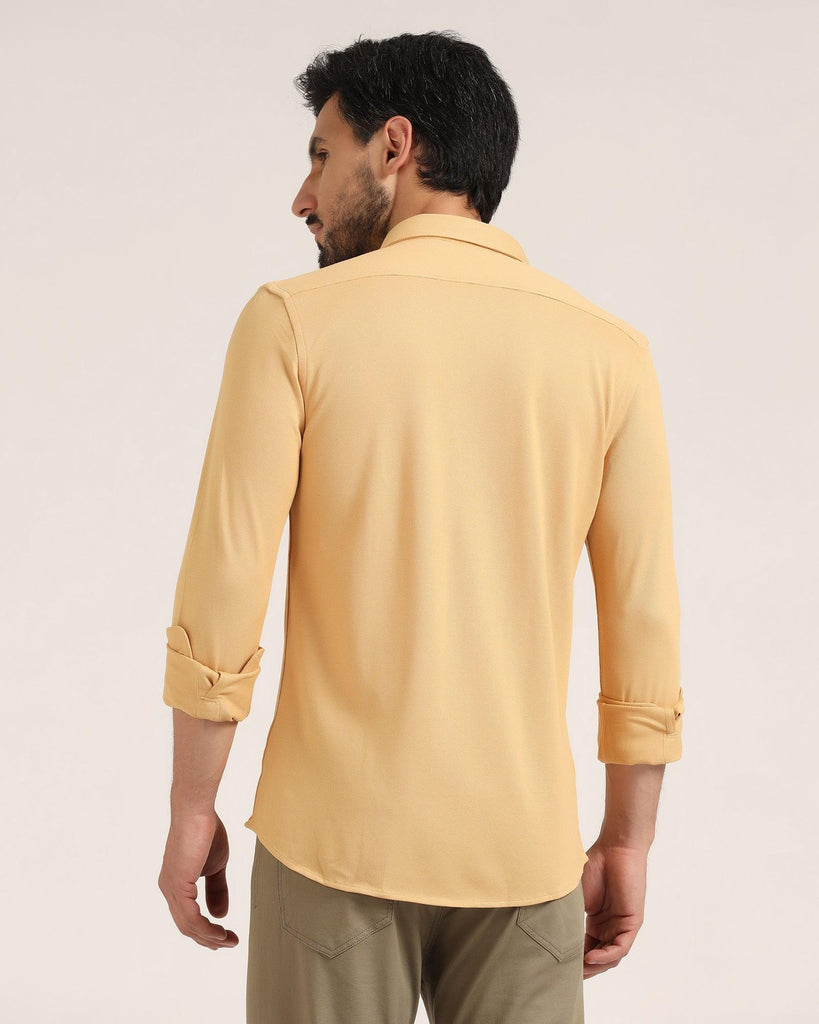 Casual Ochre Solid Shirt - Pareto