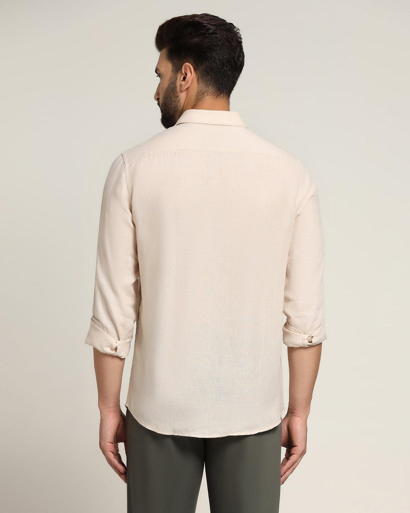 Linen Casual Off White Solid Shirt - Bowen