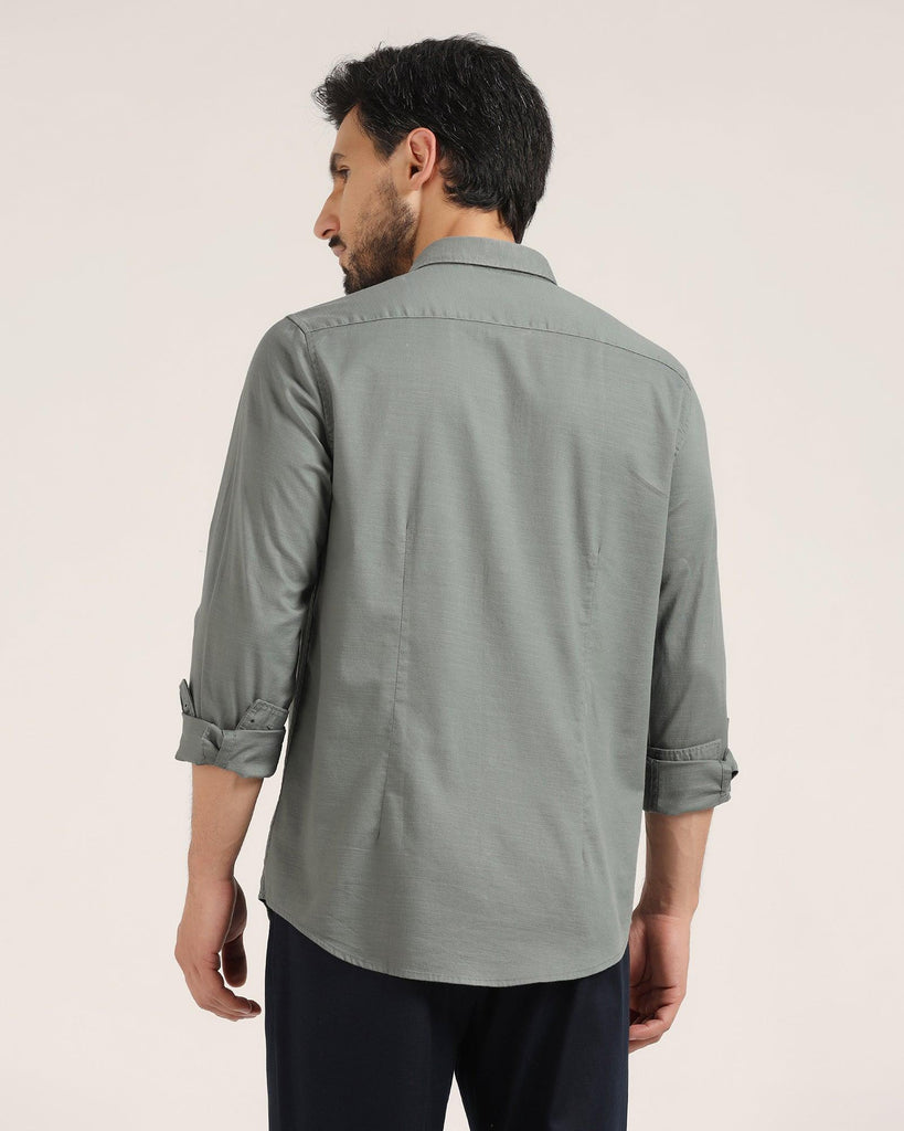 Casual Olive Solid Shirt - Creta