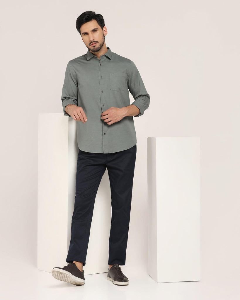 Casual Olive Solid Shirt - Creta