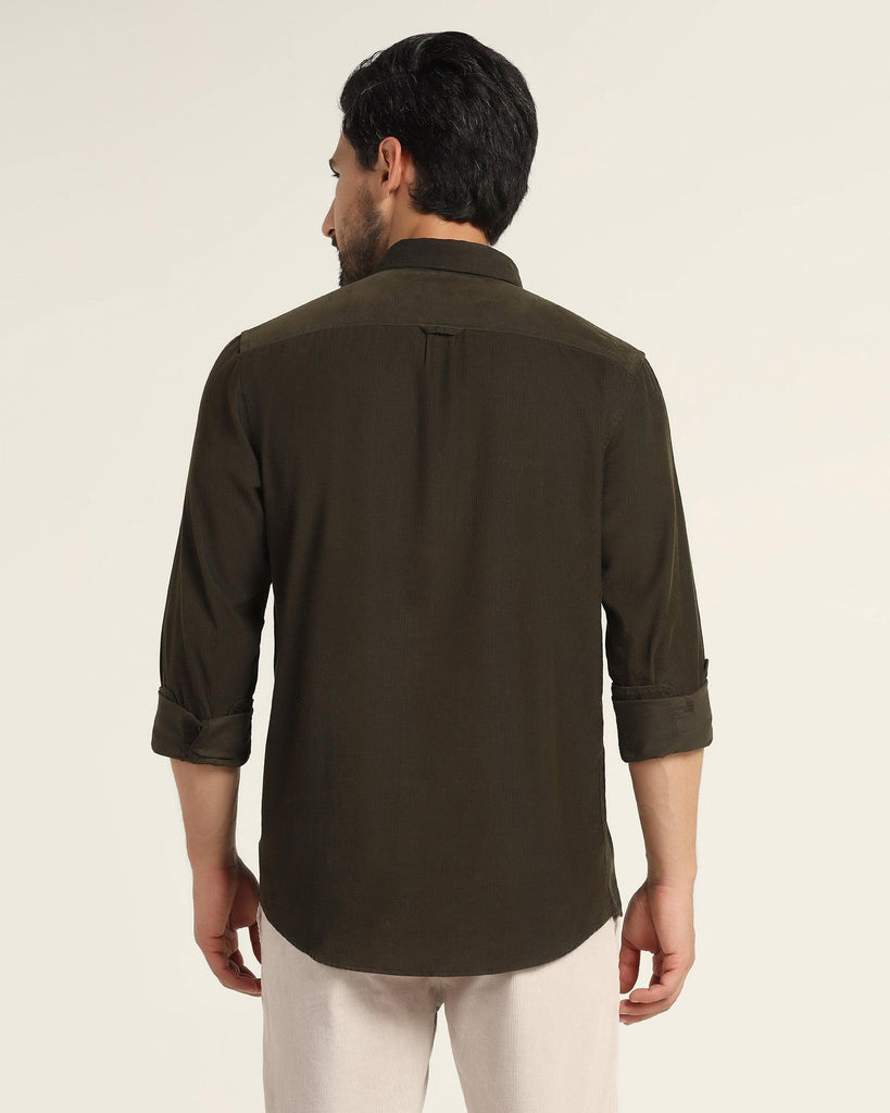 Casual Olive Solid Shirt - Jenga