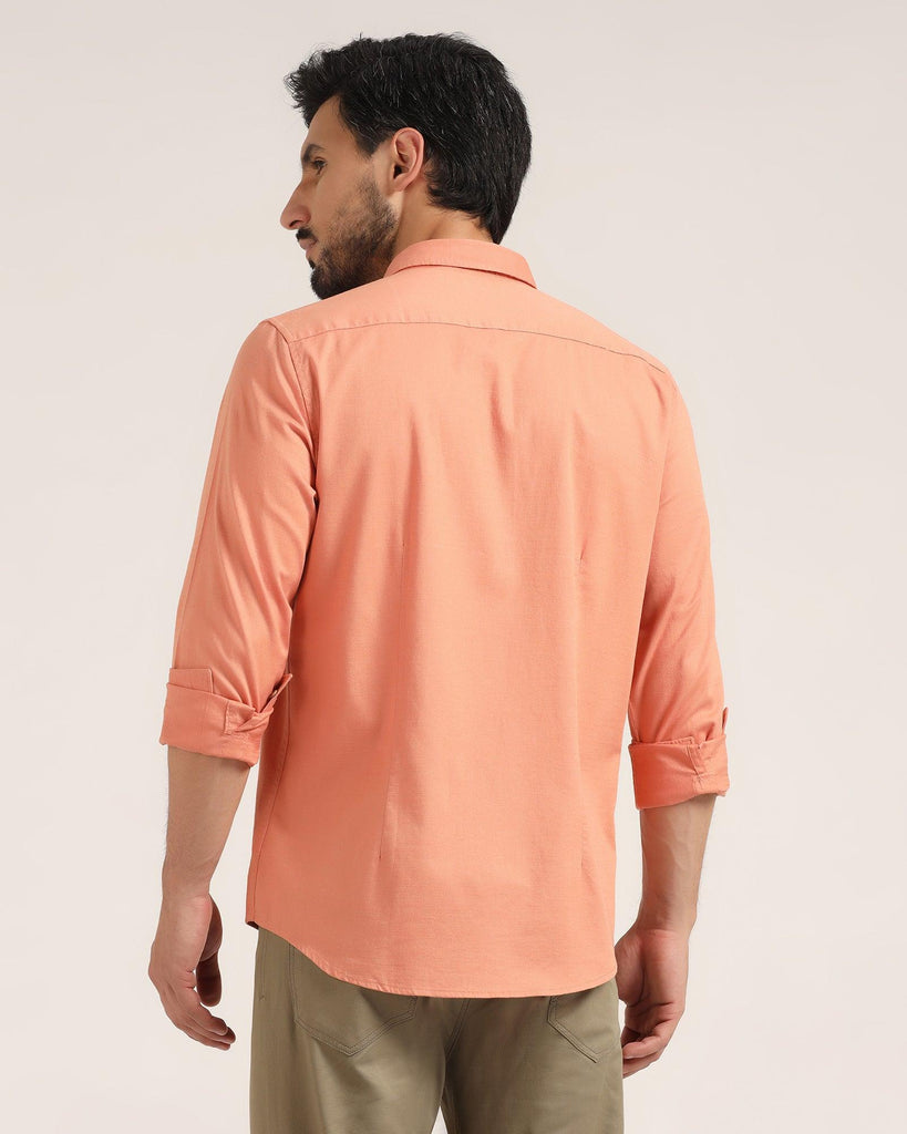 Casual Orange Solid Shirt - Creta