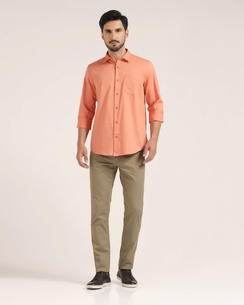 Casual Orange Solid Shirt - Creta