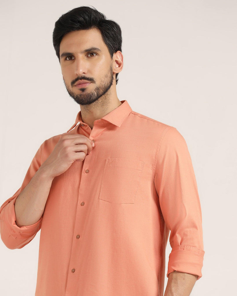 Casual Orange Solid Shirt - Creta