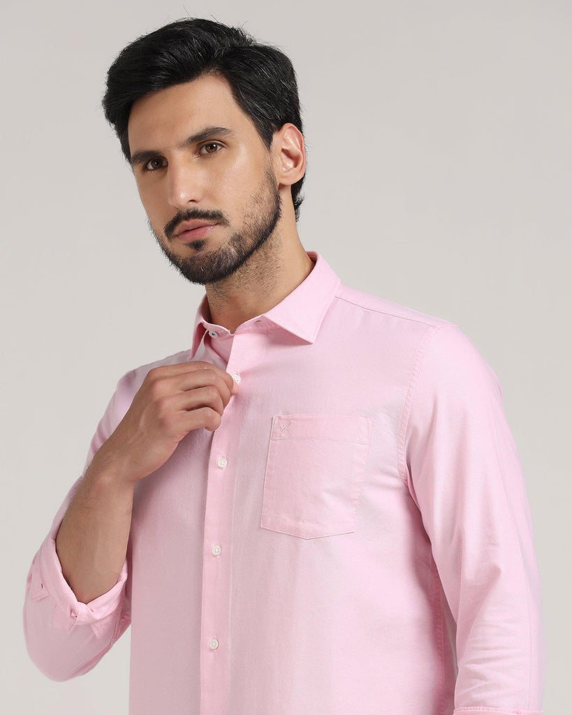 Casual Pink Solid Shirt - Monic