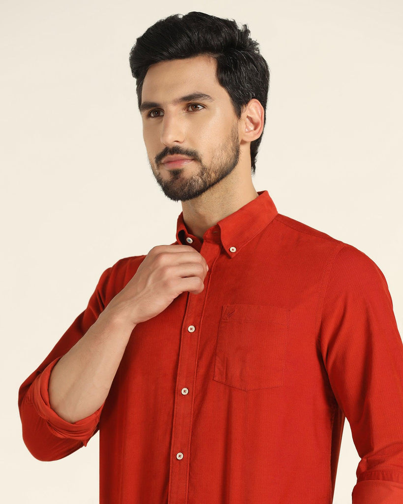 Casual Red Solid Shirt - Jenga