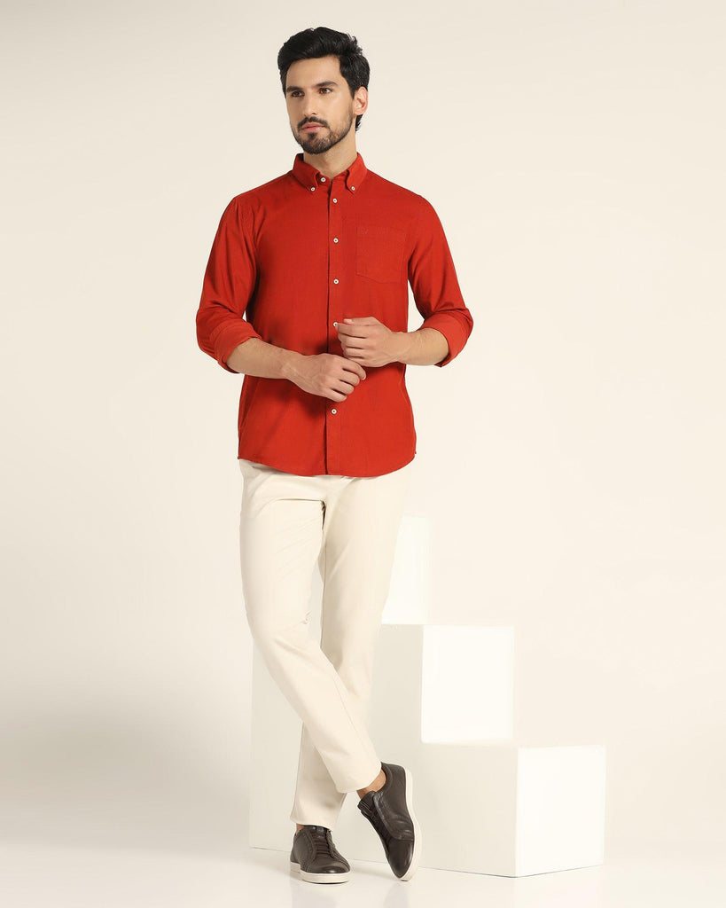 Casual Red Solid Shirt - Jenga