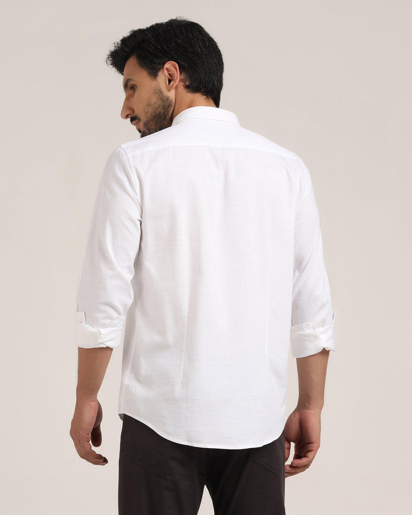 Casual White Solid Shirt - Creta