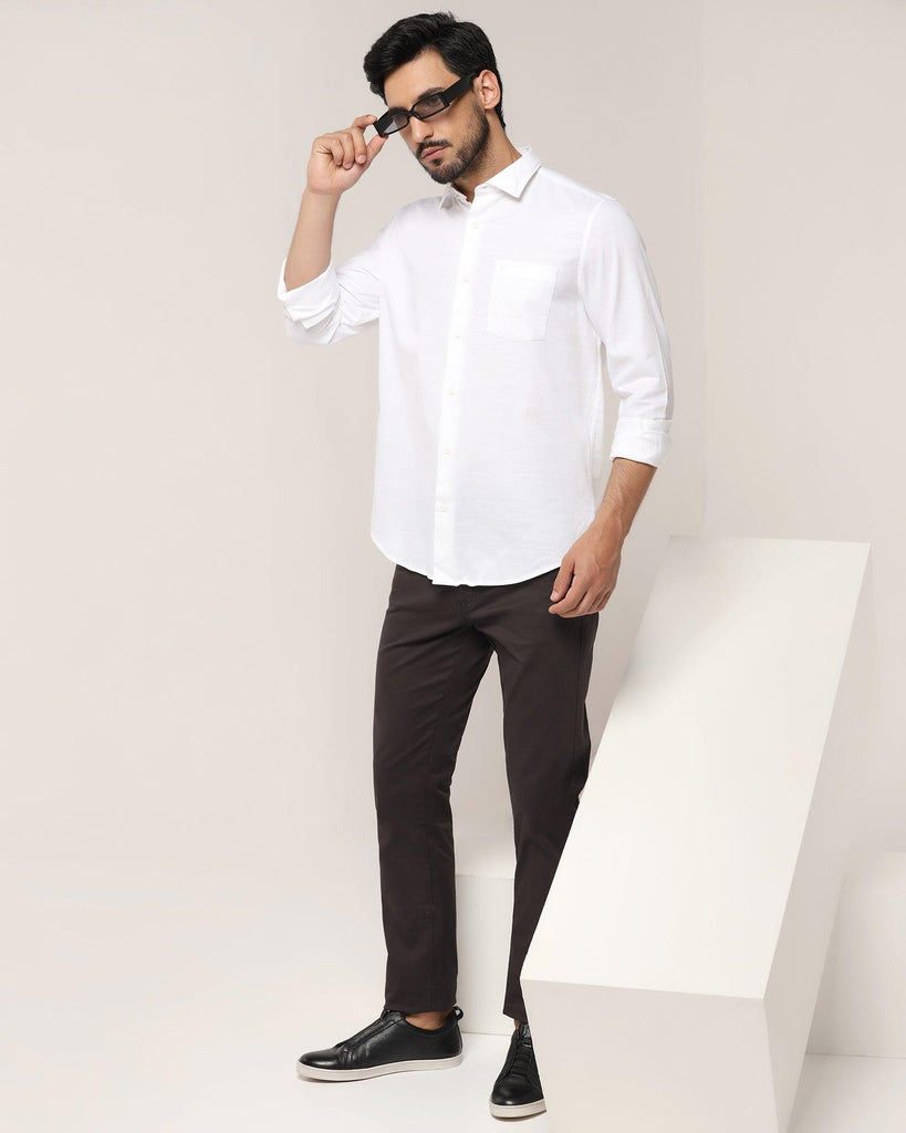 Casual White Solid Shirt - Creta