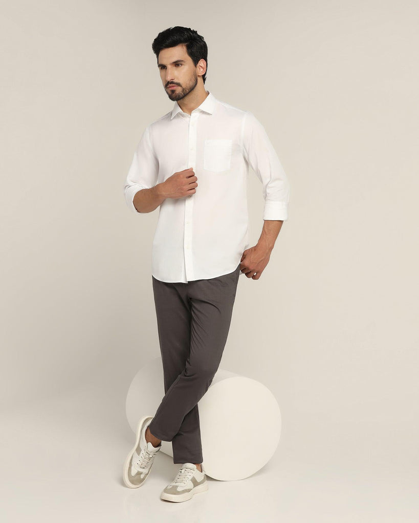 Casual White Solid Shirt - Mandy