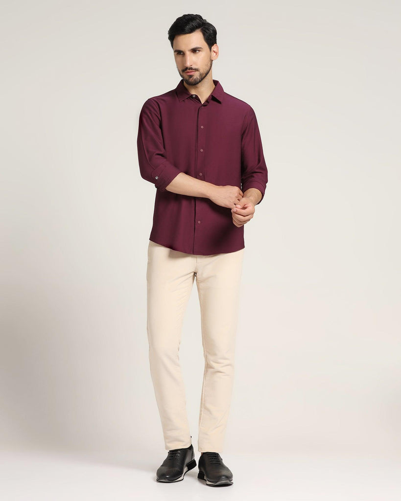 Casual Wine Solid Shirt - Jet