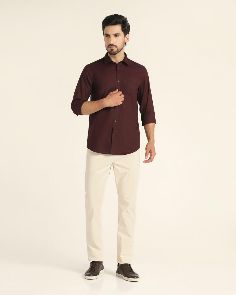 Casual Wine Solid Shirt - Lure