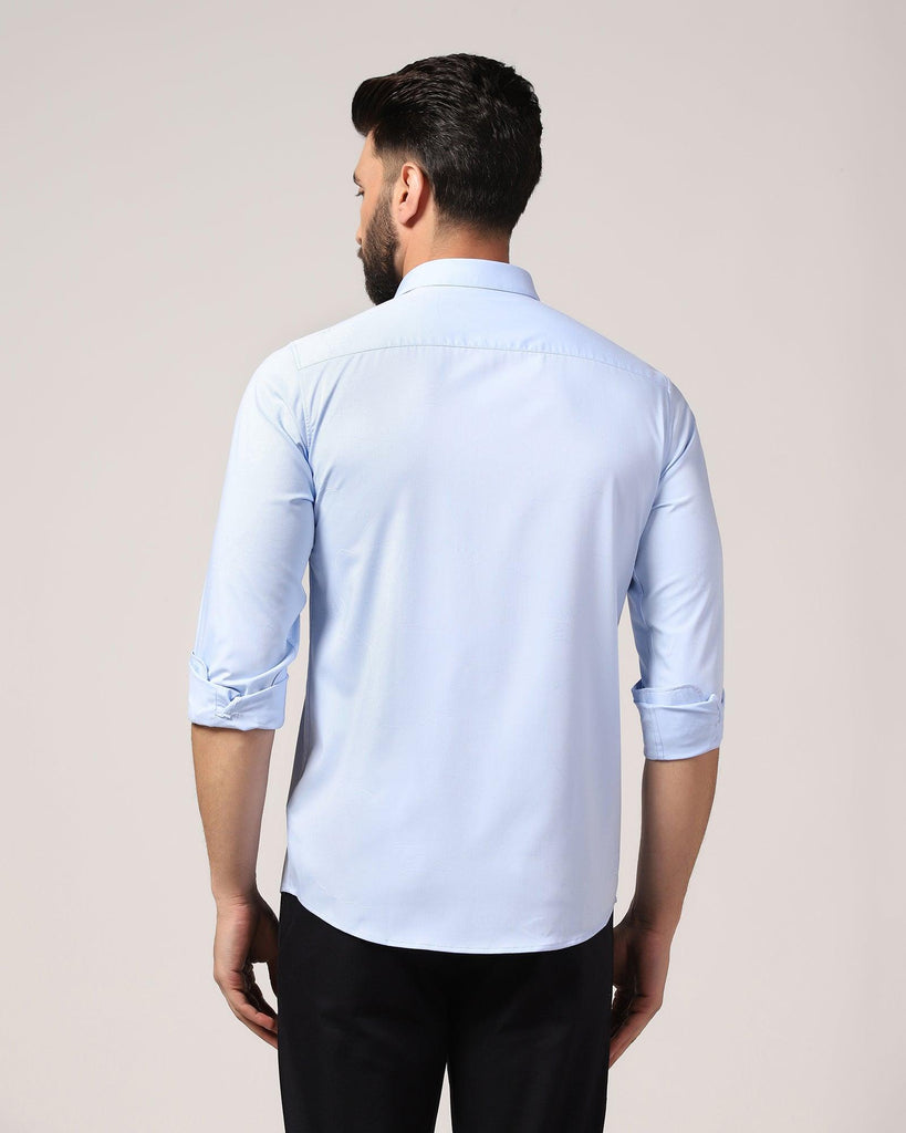 Casual Sky Blue Solid Shirt - Polly