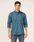 Casual Teal Blue Stripe Shirt - Marko