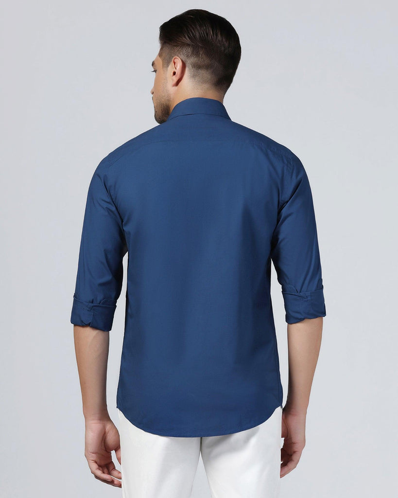 Casual Teal Solid Shirt - Lujo