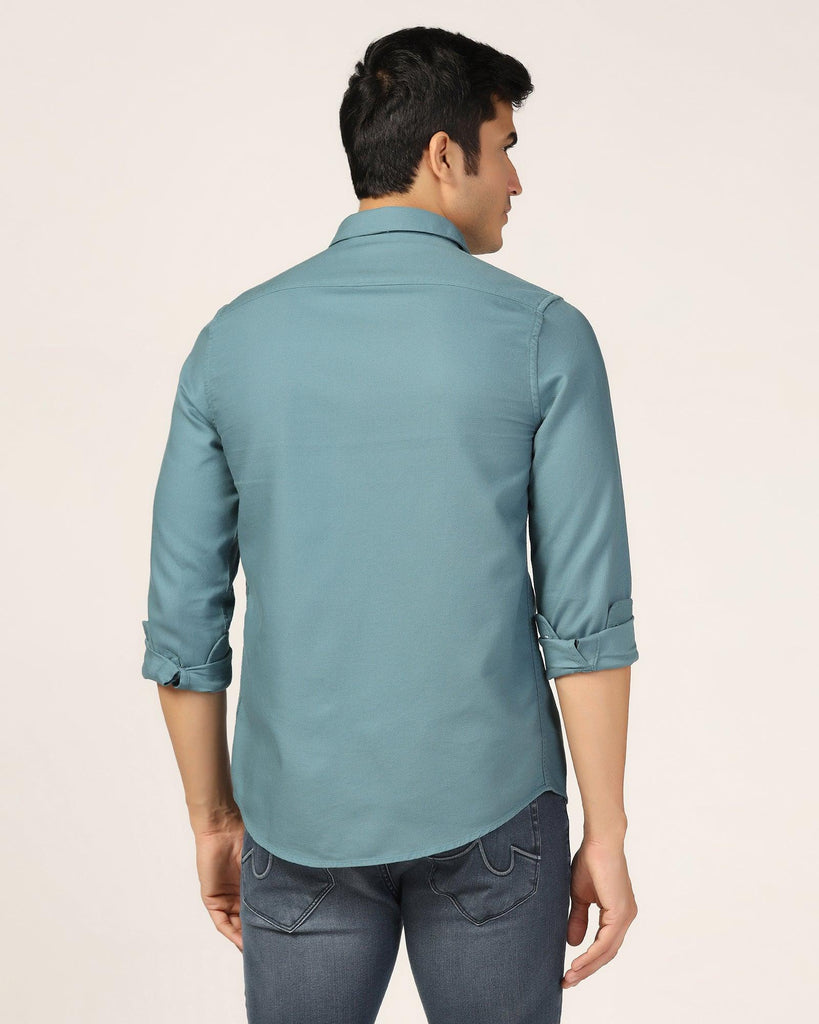 Casual Teal Textured Shirt - Caty