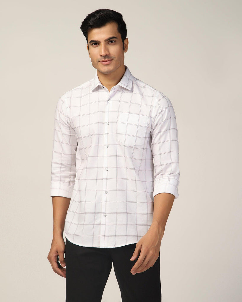 Casual White Check Shirt - Wilson