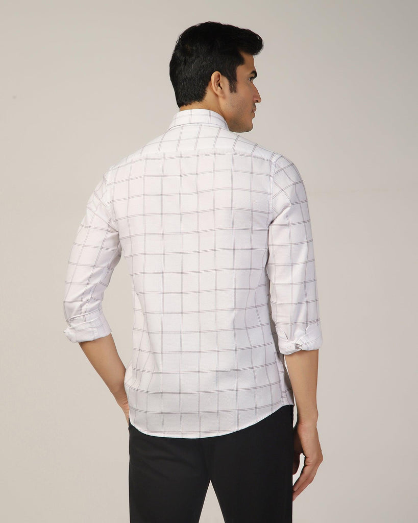 Casual White Check Shirt - Wilson