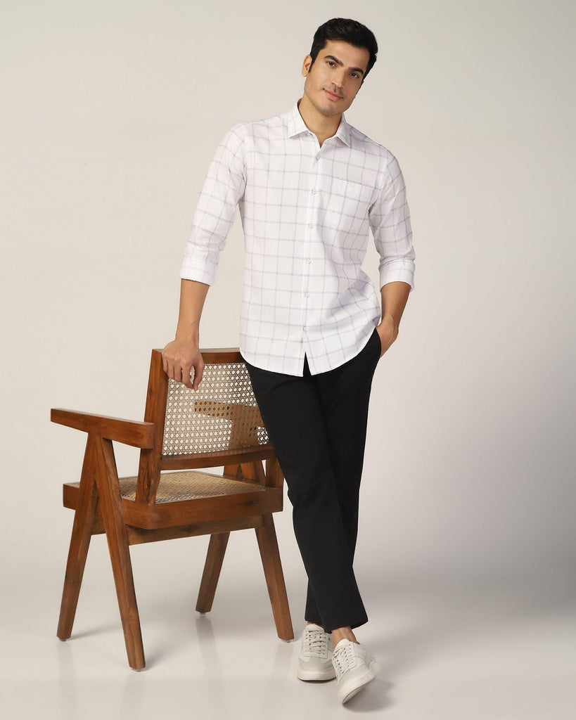 Casual White Check Shirt - Wilson