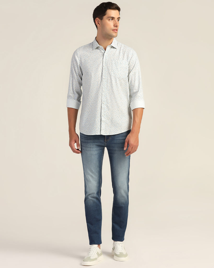 Casual White Printed Shirt - Pavic