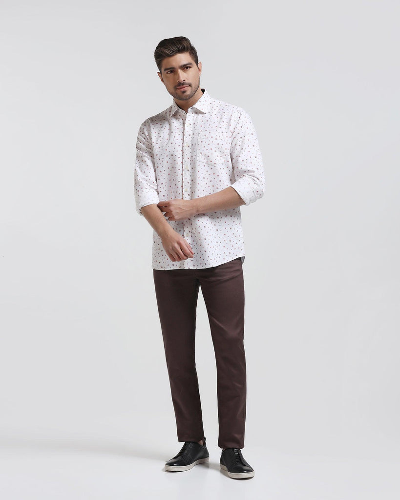 Casual White Printed Shirt - Rider