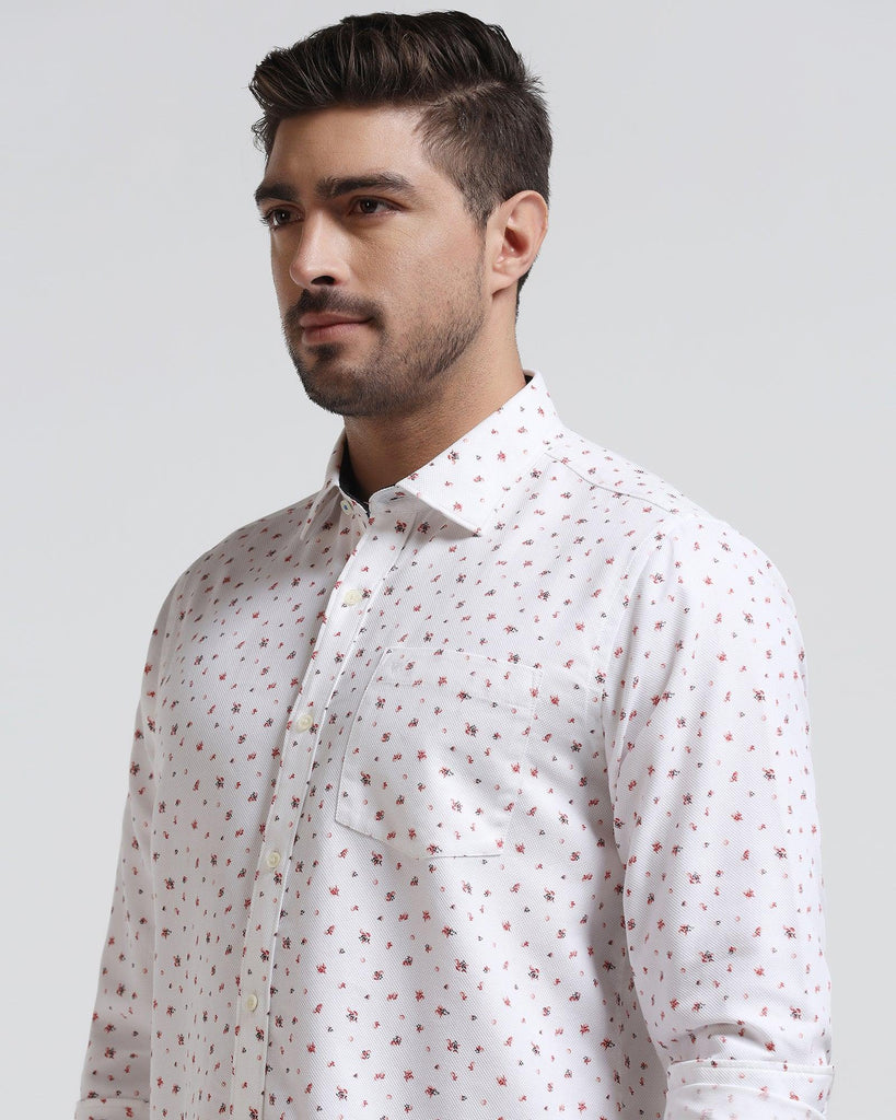 Casual White Printed Shirt - Rider