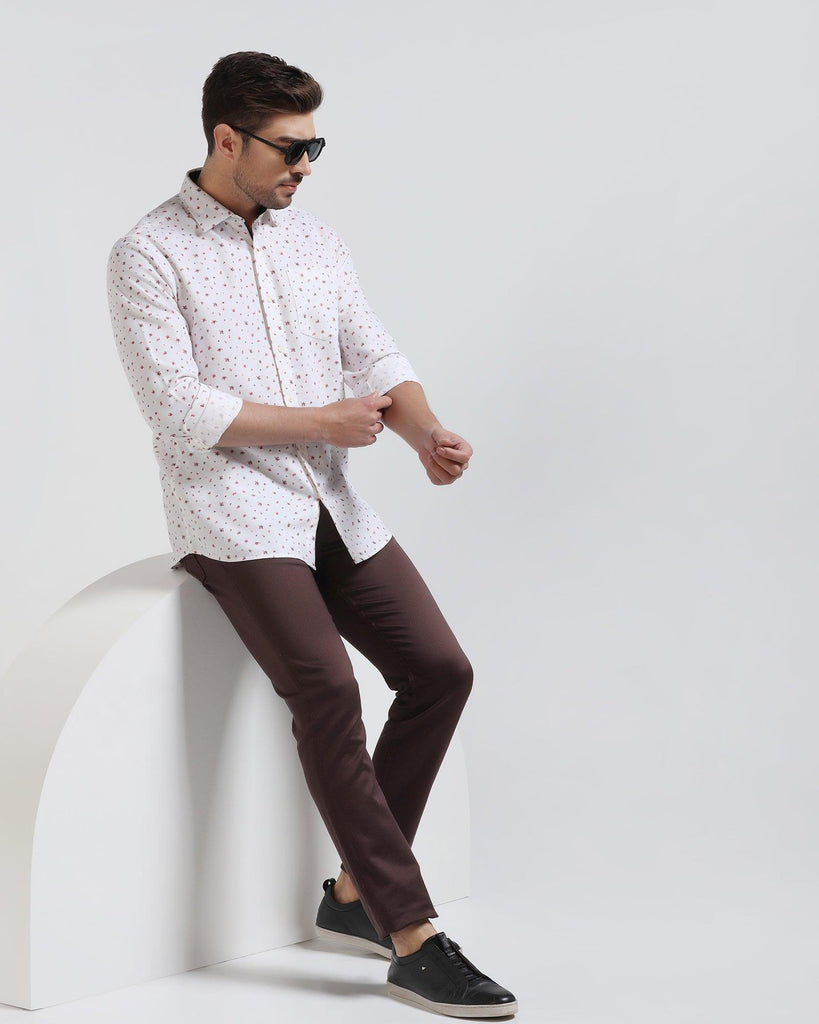 Casual White Printed Shirt - Rider