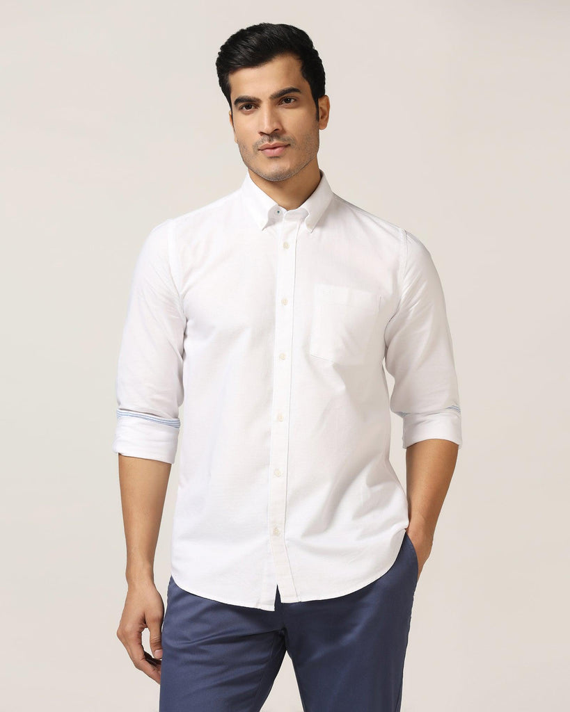 Casual White Solid Shirt - Donic