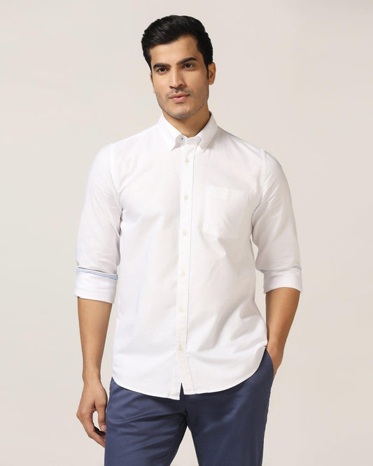 Casual White Solid Shirt - Donic