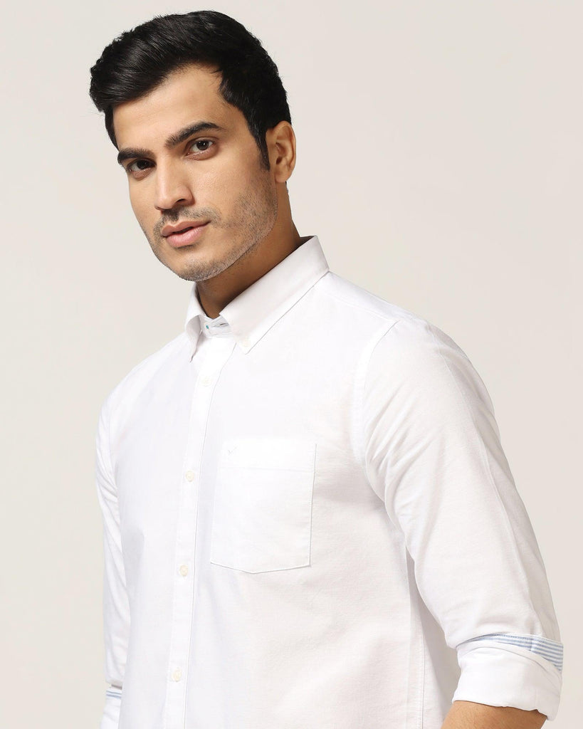 Casual White Solid Shirt - Donic