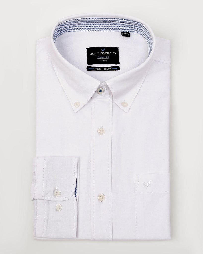 Casual White Solid Shirt - Donic