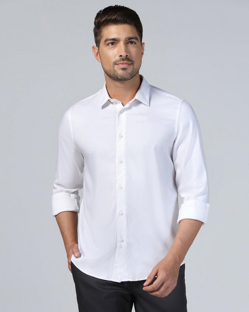 Casual White Solid Shirt - Gerald