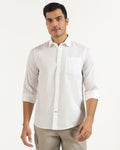 Casual White Solid Shirt - Juro