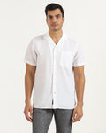 Casual Half Sleeve White Solid Shirt - Maison