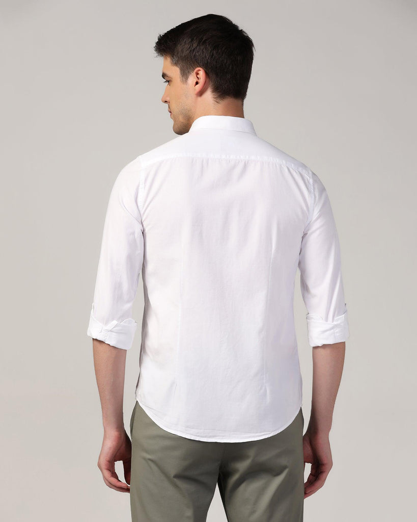 Casual White Solid Shirt - Mandy