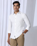 Casual White Solid Shirt - Pelantos
