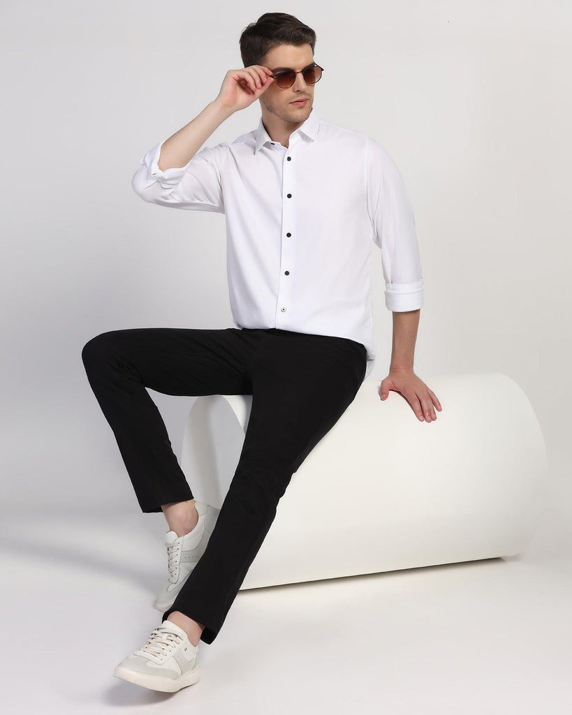 Casual White Solid Shirt - Sula
