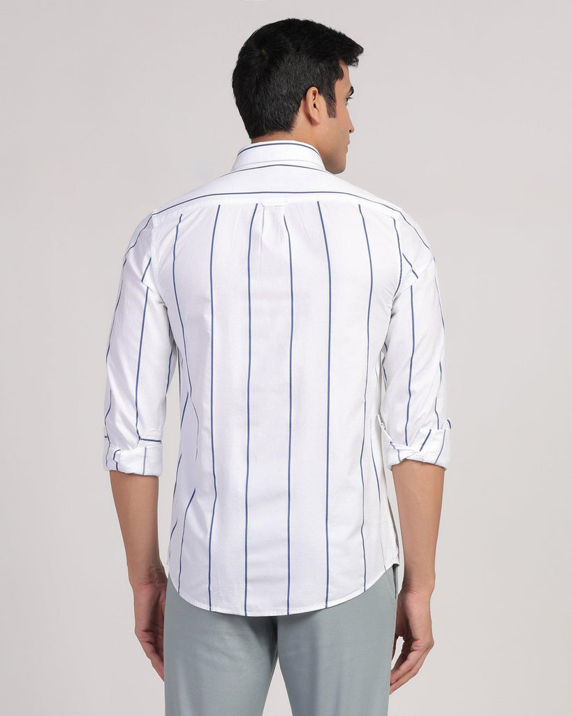 Casual White Stripe Shirt - Dustin