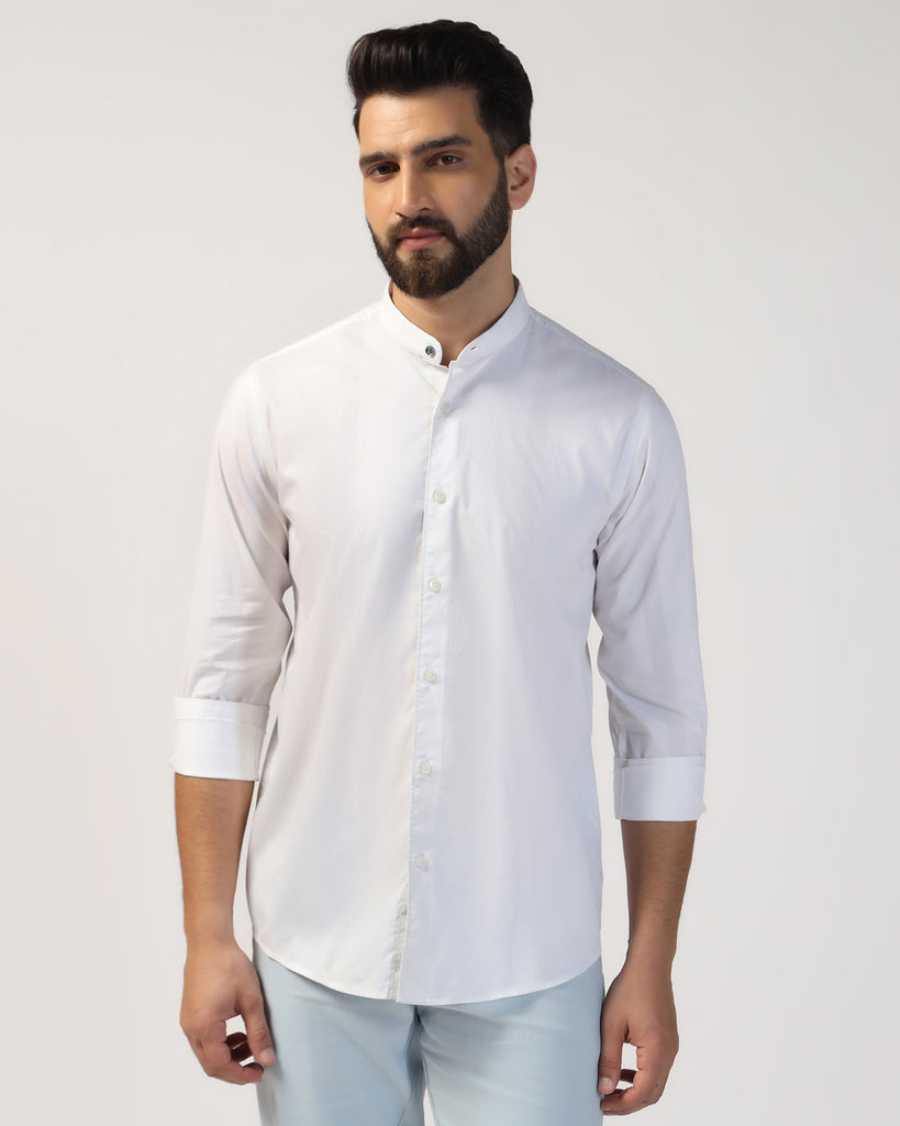 Casual White Stripe Shirt - Juni