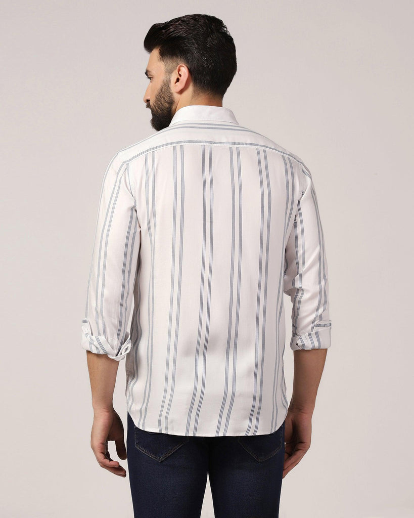 Casual White Stripe Shirt - Sylvie