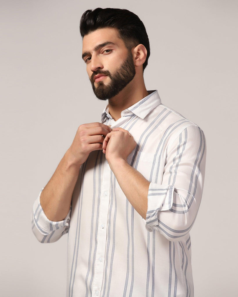 Casual White Stripe Shirt - Sylvie