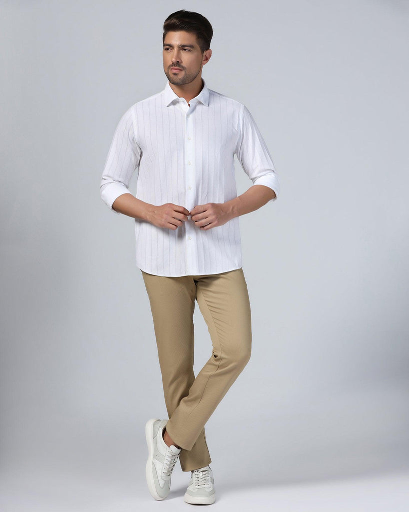 Casual White Stripe Shirt - Tuscany