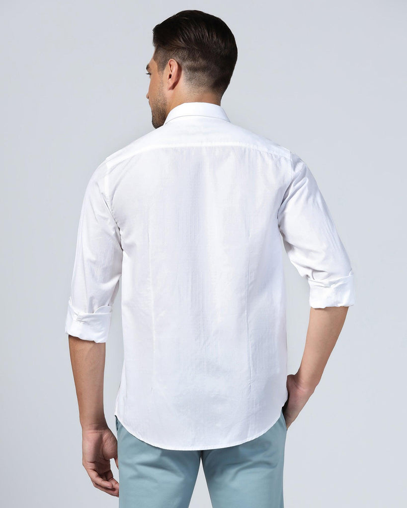 Casual White Textured Shirt - Forest