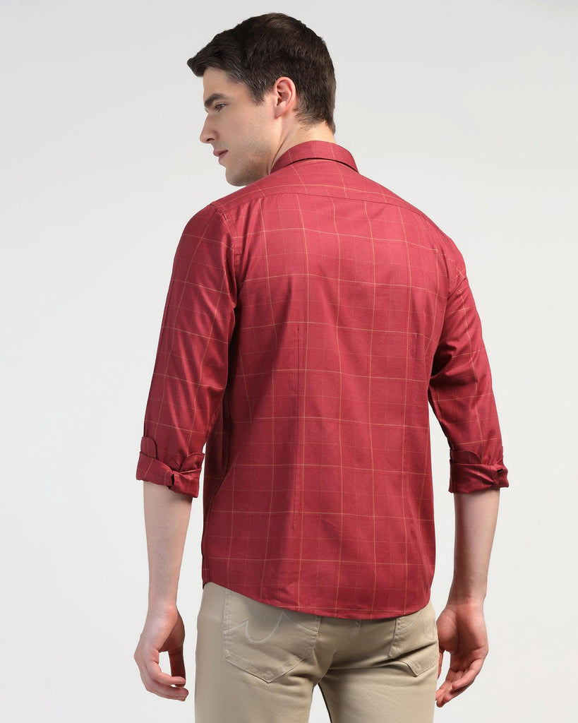 Casual Wine Check Shirt - Bailey