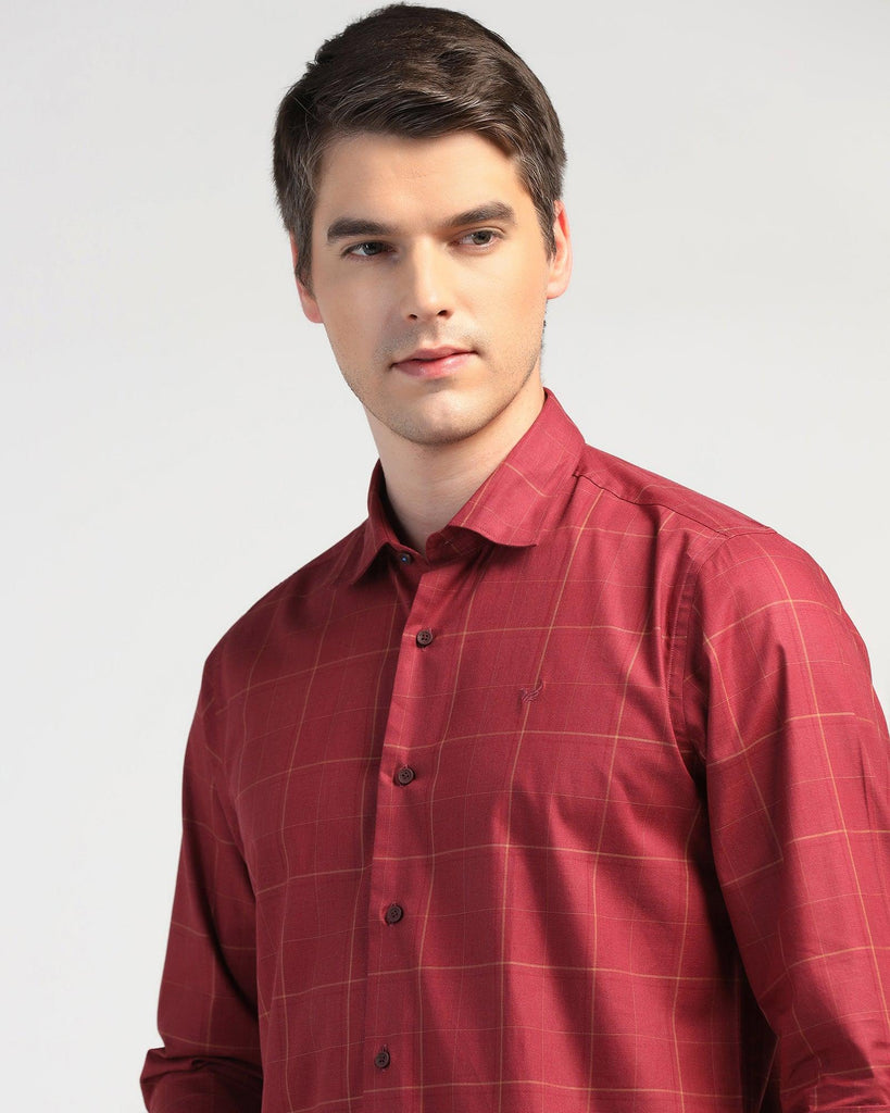 Casual Wine Check Shirt - Bailey