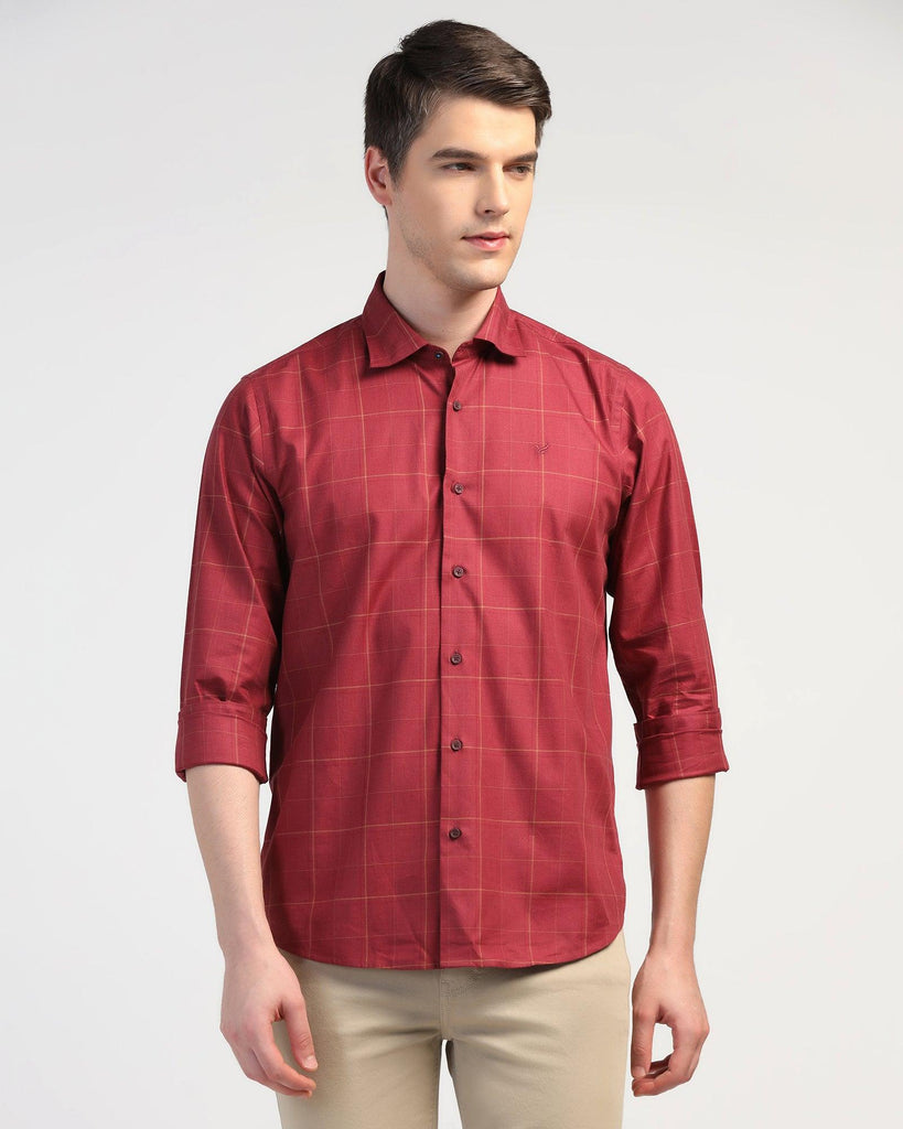 Casual Wine Check Shirt - Bailey