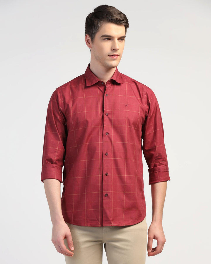 Casual Wine Check Shirt - Bailey