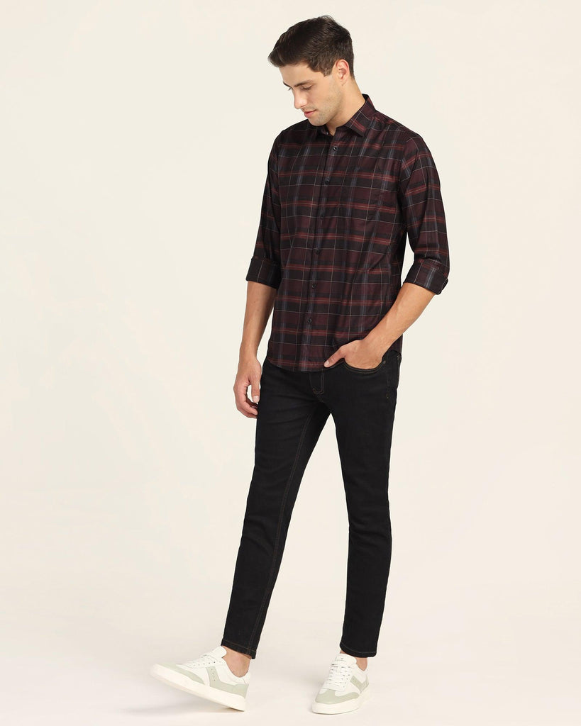 Casual Wine Check Shirt - Niger