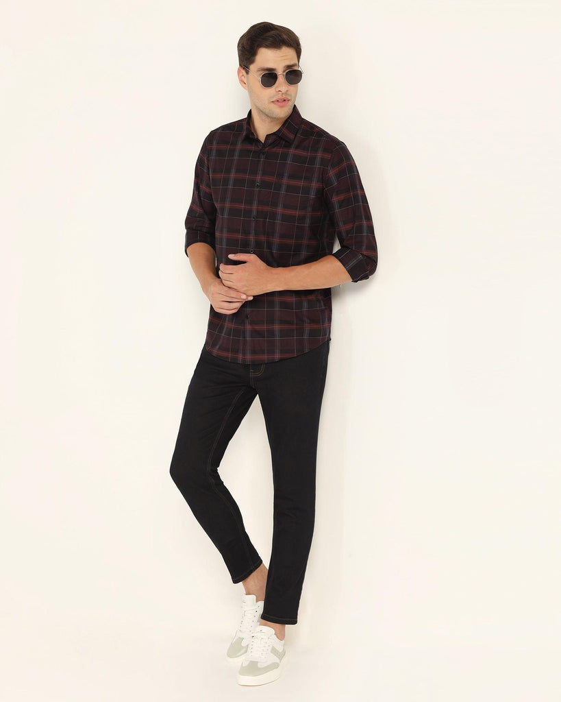 Casual Wine Check Shirt - Niger